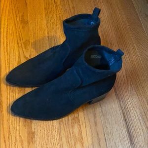 Black velvet booties